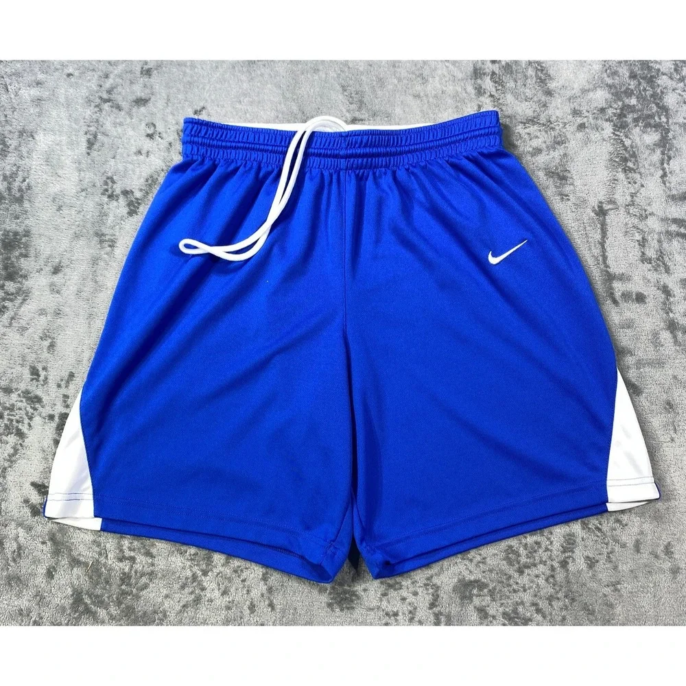 Nike Dri-FIT Basketball Shorts Men Large Blue Training Athletic Swoosh Logo Icon